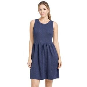 LOFT Petite Navy Blue Textured Sleeveless A-Line Dress 4P animal print